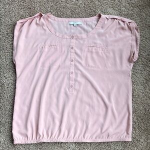 LOFT Soft Pink Button-Front Blouse Size XL